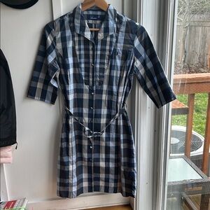 Fred Perry Plaid Belted Shirtdress